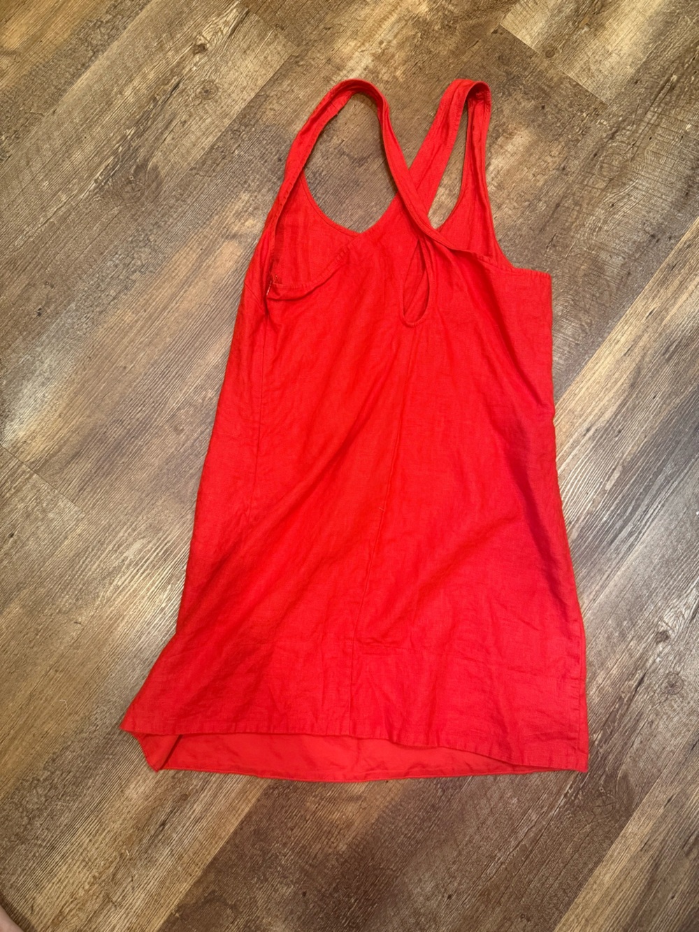 Madewell Cross-Back A-Line Mini Dress in Linen Red SZ 8 MSRP $98 - Picture 6 of 6